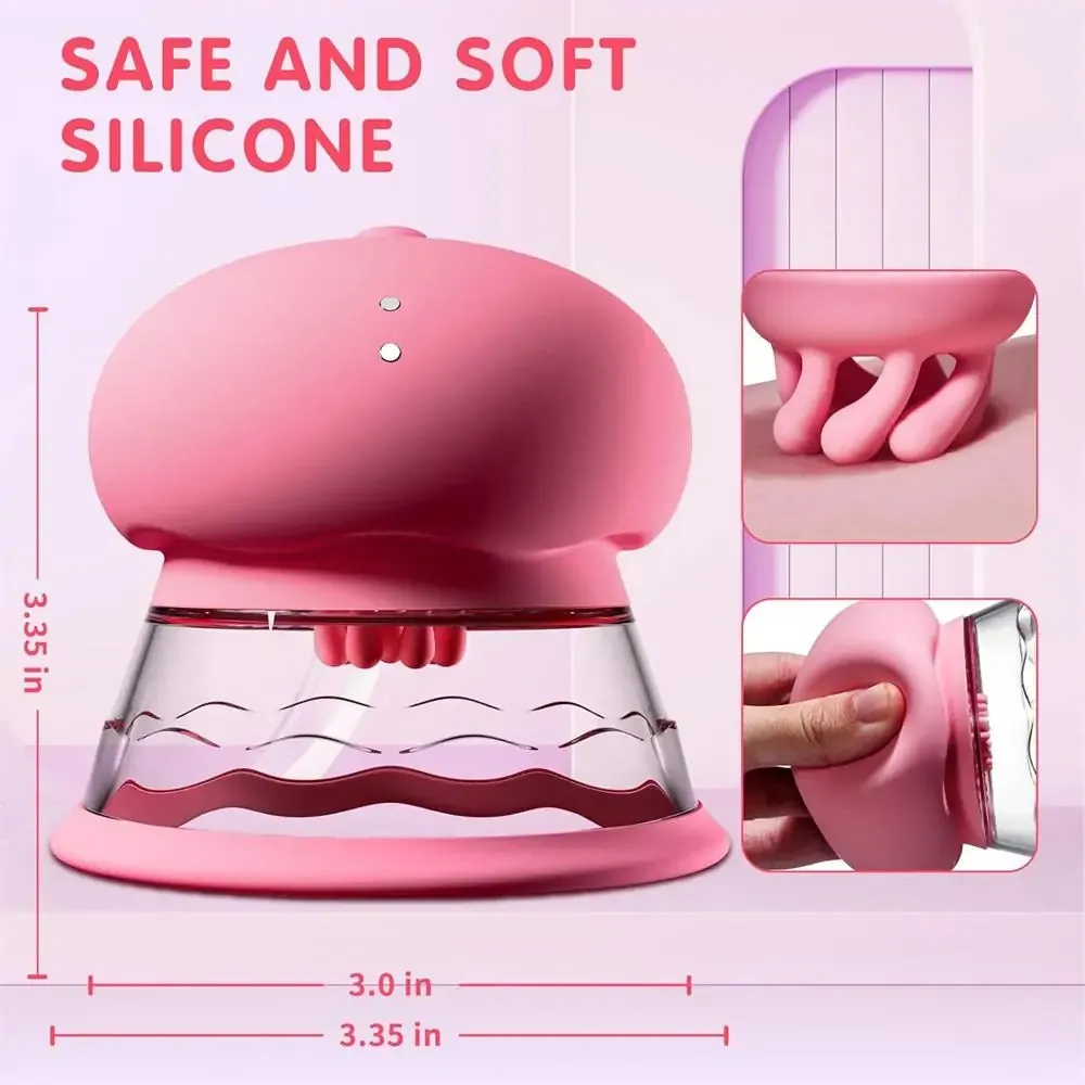 3 Brush Heads Nipple Vibrator Manual Sucking with 10 Powerful Rotation Modes