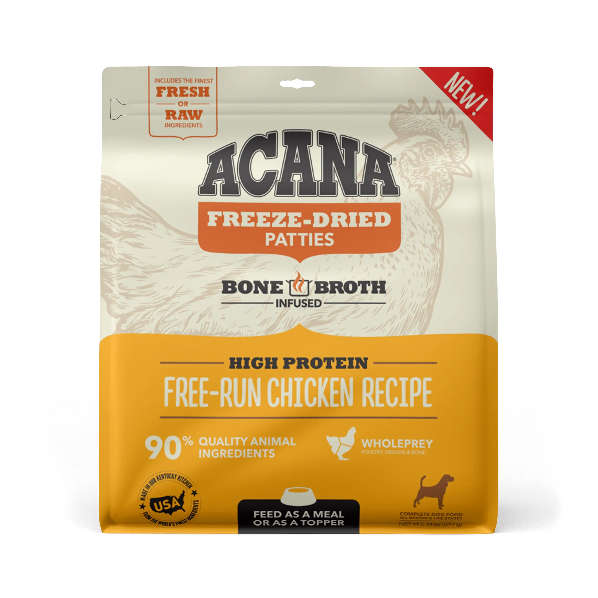 Acana Freeze-Dried Food Free-Run Chicken Recipe Patties for Dogs