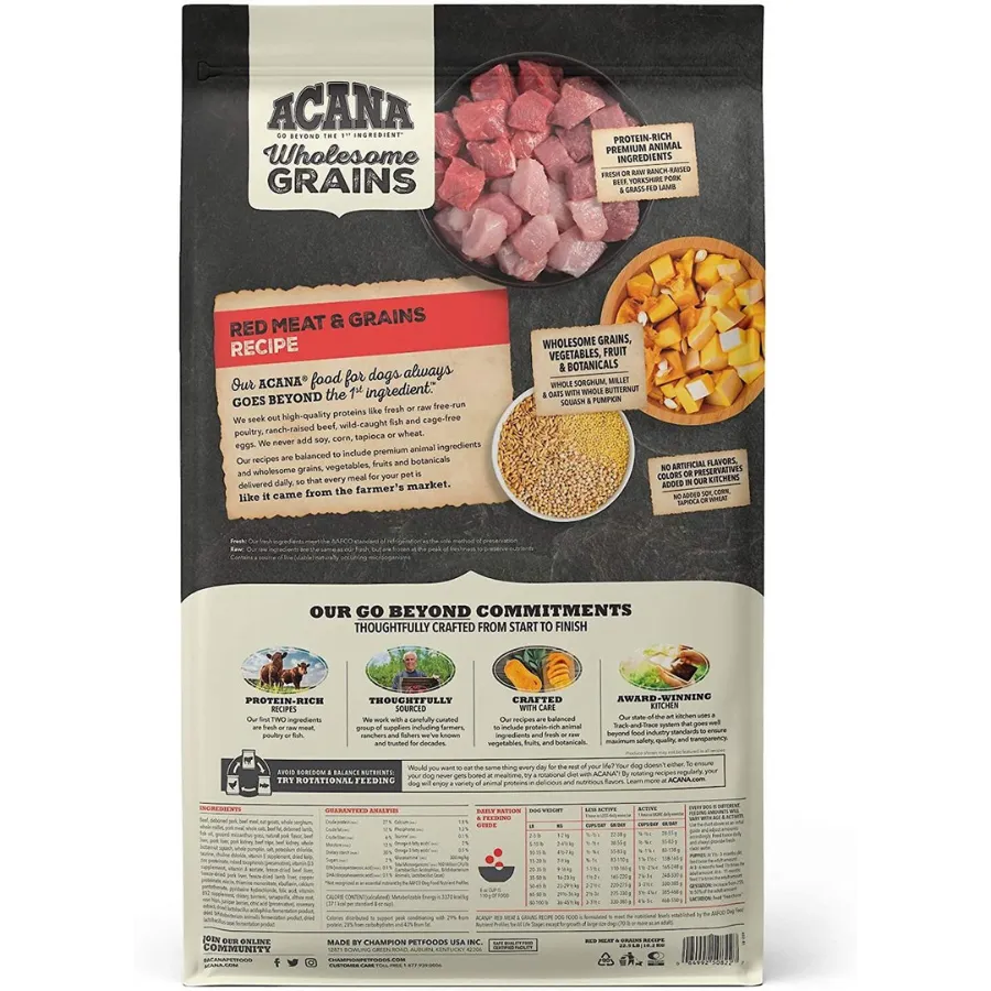 Acana Wholesome Grains Red Meat Recipe Dry Dog Food