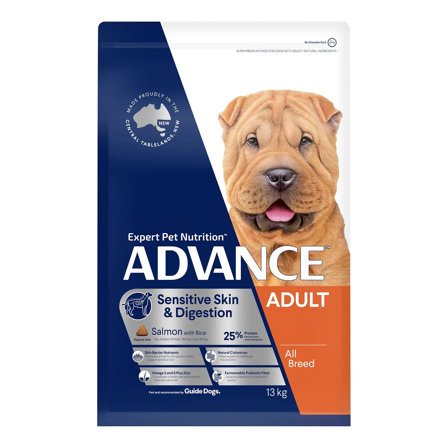 Advance All Breed Sensitive Skin & Digestion Salmon & Rice Adult Dry Dog Food 13kg