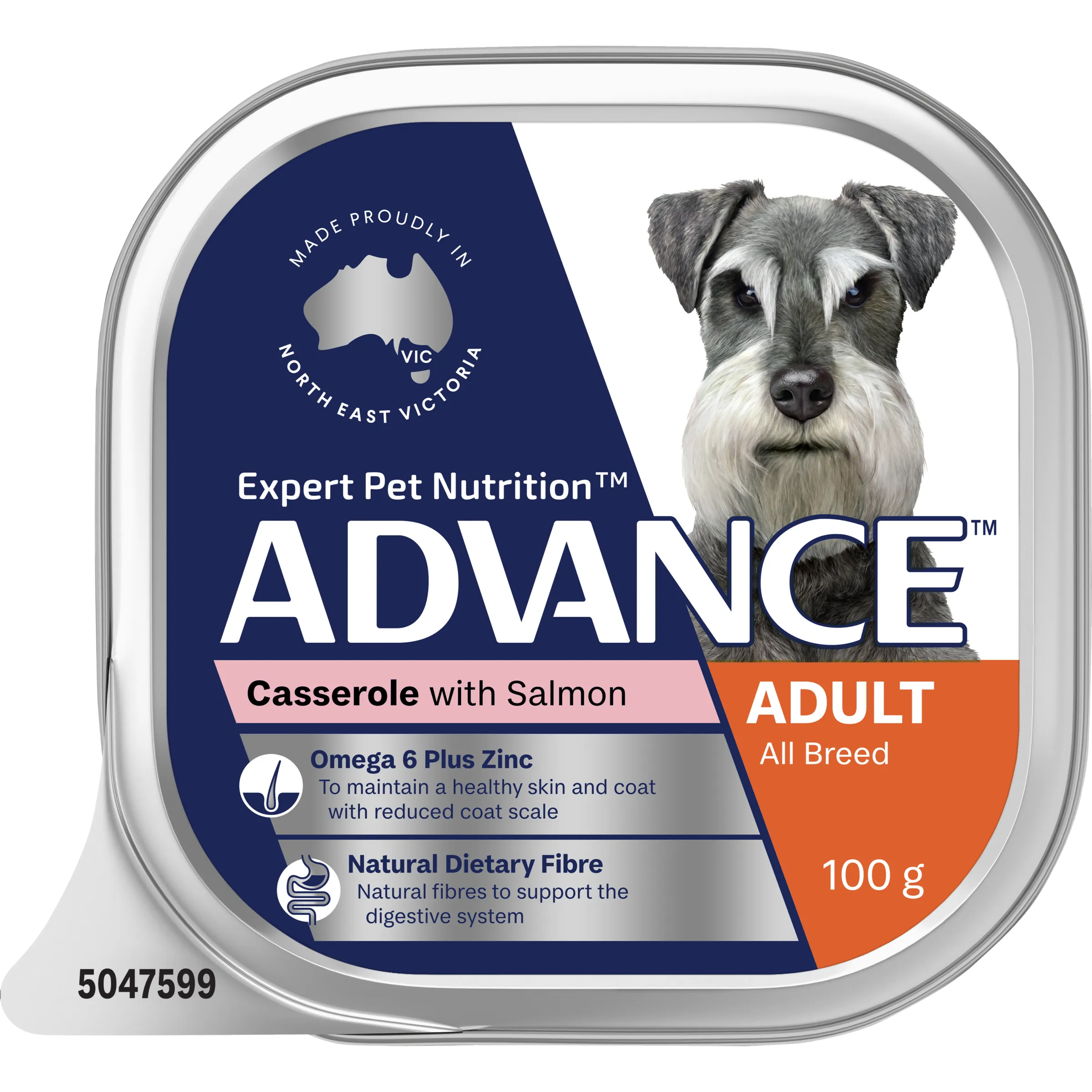 Advance Casserole with Salmon All Breed Adult Wet Dog Food Tray 100g x 12