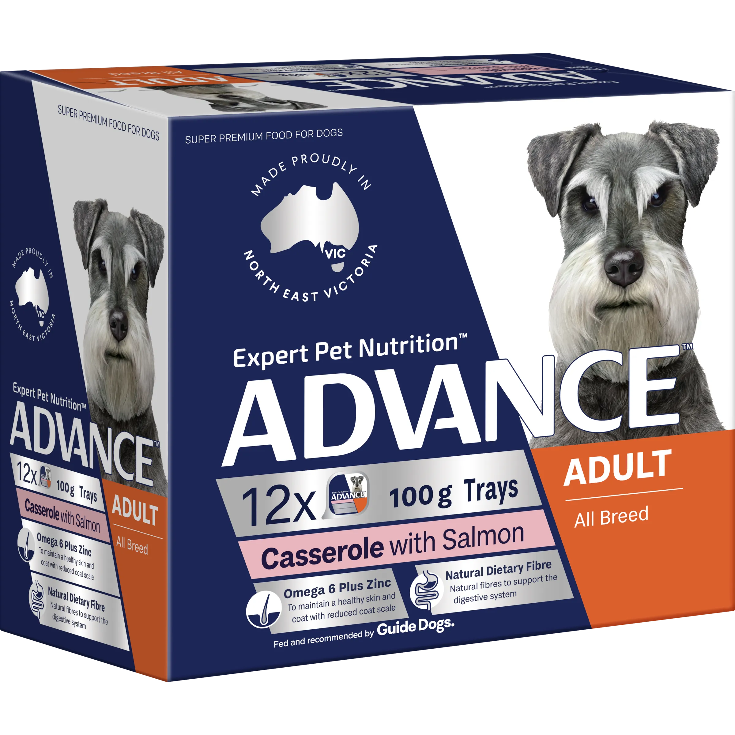 Advance Casserole with Salmon All Breed Adult Wet Dog Food Tray 100g x 12