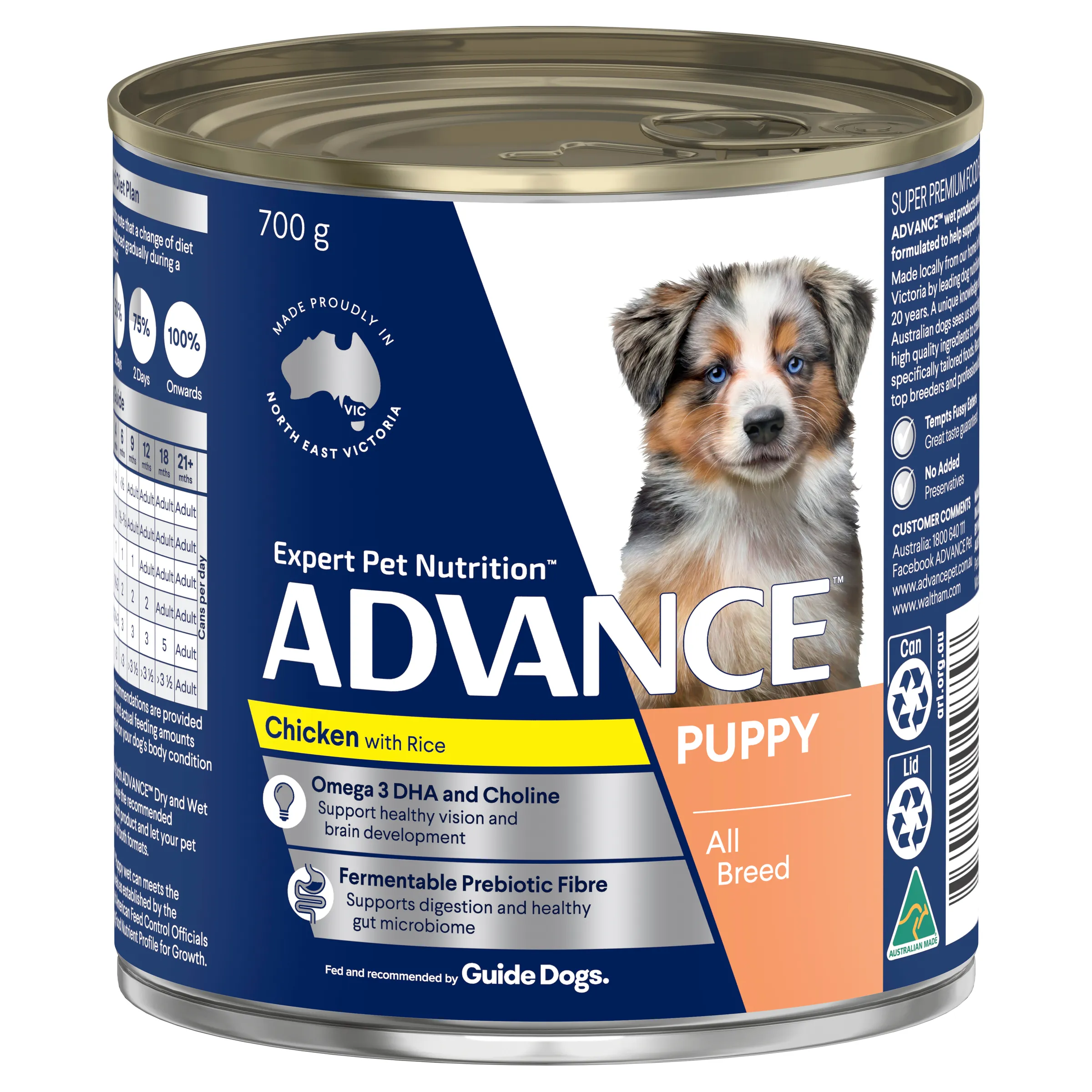 Advance Chicken and Rice All Breed Puppy Wet Dog Food Can 700g x 12