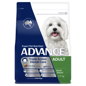 Advance Chicken and Rice Triple Action Dental Health Care Small Breed Adult Dry Dog Food 2.5kg