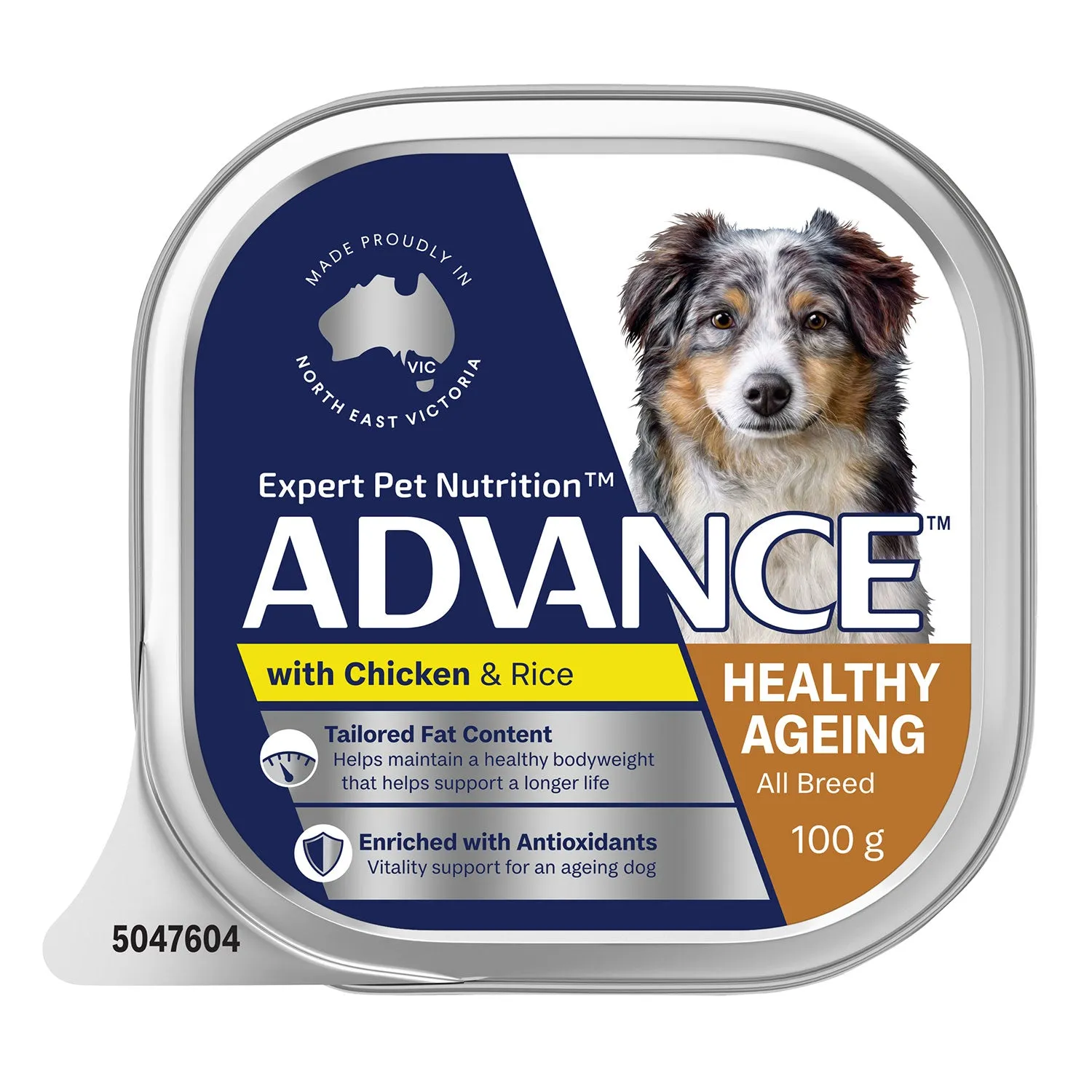 Advance Healthy Ageing Chicken & Rice Adult Wet Dog Food Tray