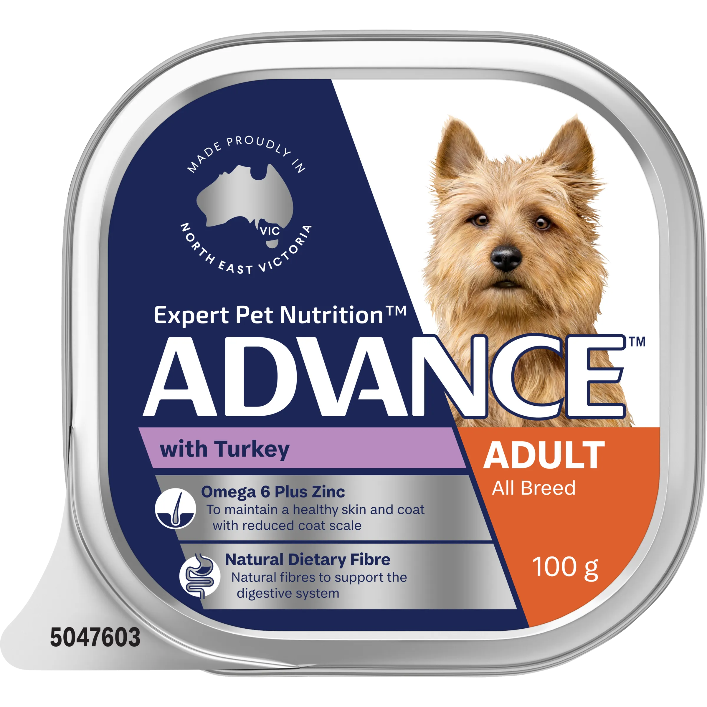 Advance Turkey All Breed Adult Wet Dog Food Trays 100g x 12