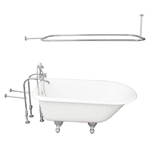 Antonio 55″ Cast Iron Roll Top Tub Kit – Polished Chrome Accessories