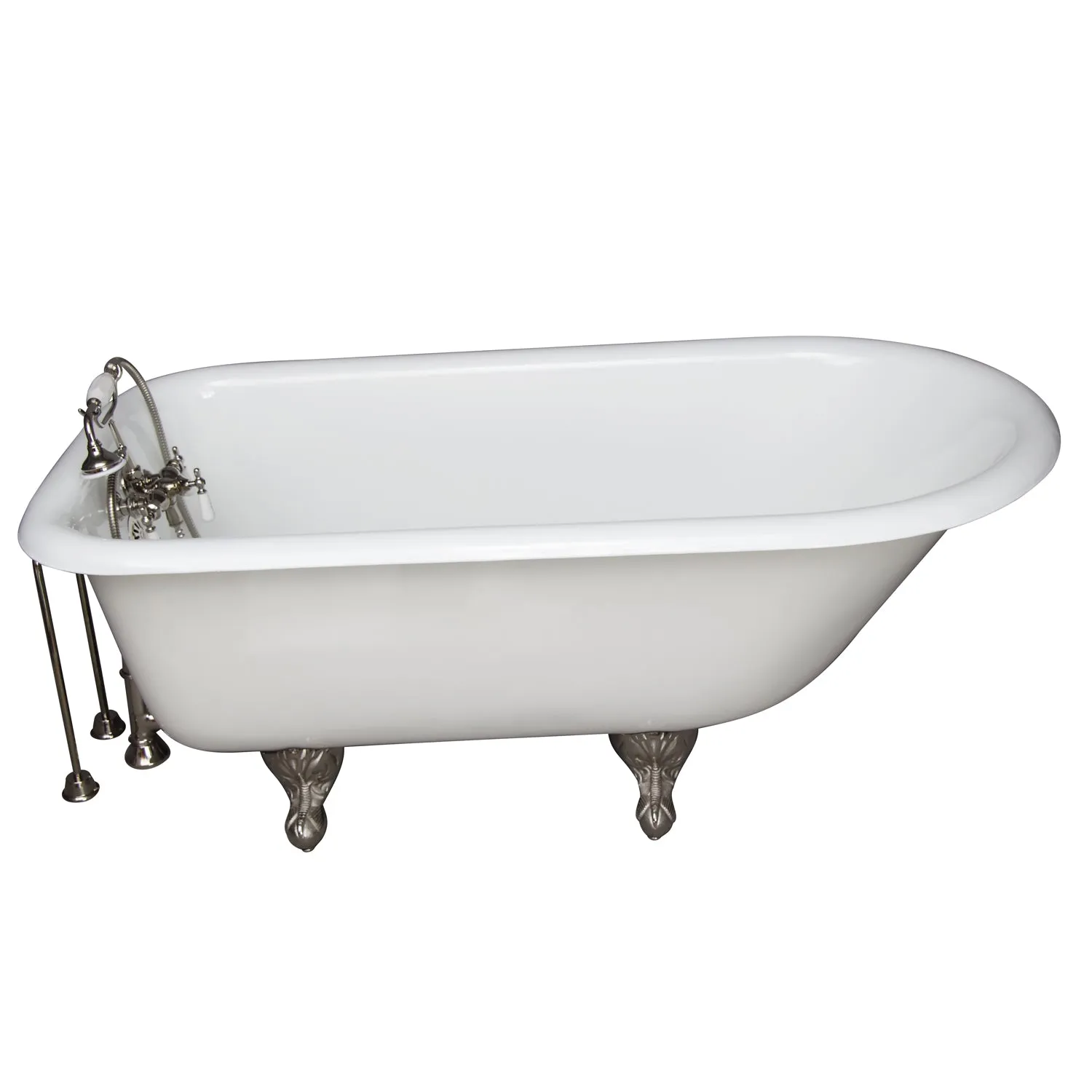 Antonio 55" Cast Iron Roll Top Tub Kit-Polished Nickel Accessories