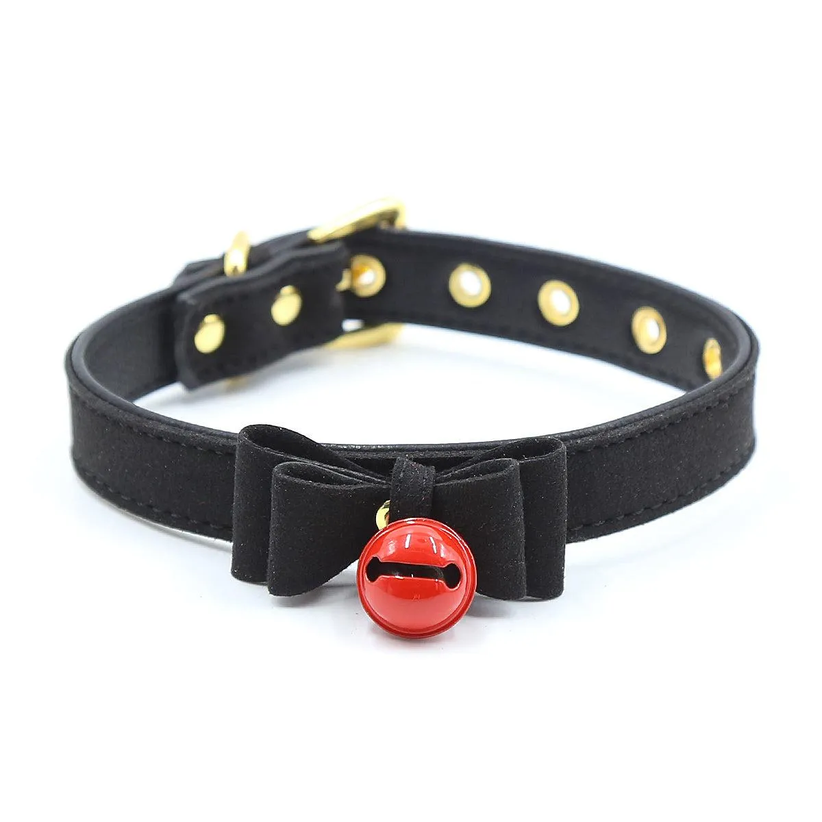 Black Cat Collar with Red Bell