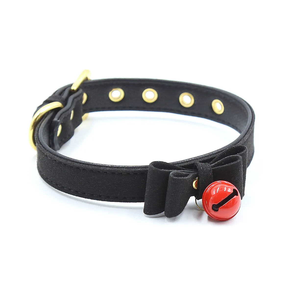 Black Cat Collar with Red Bell