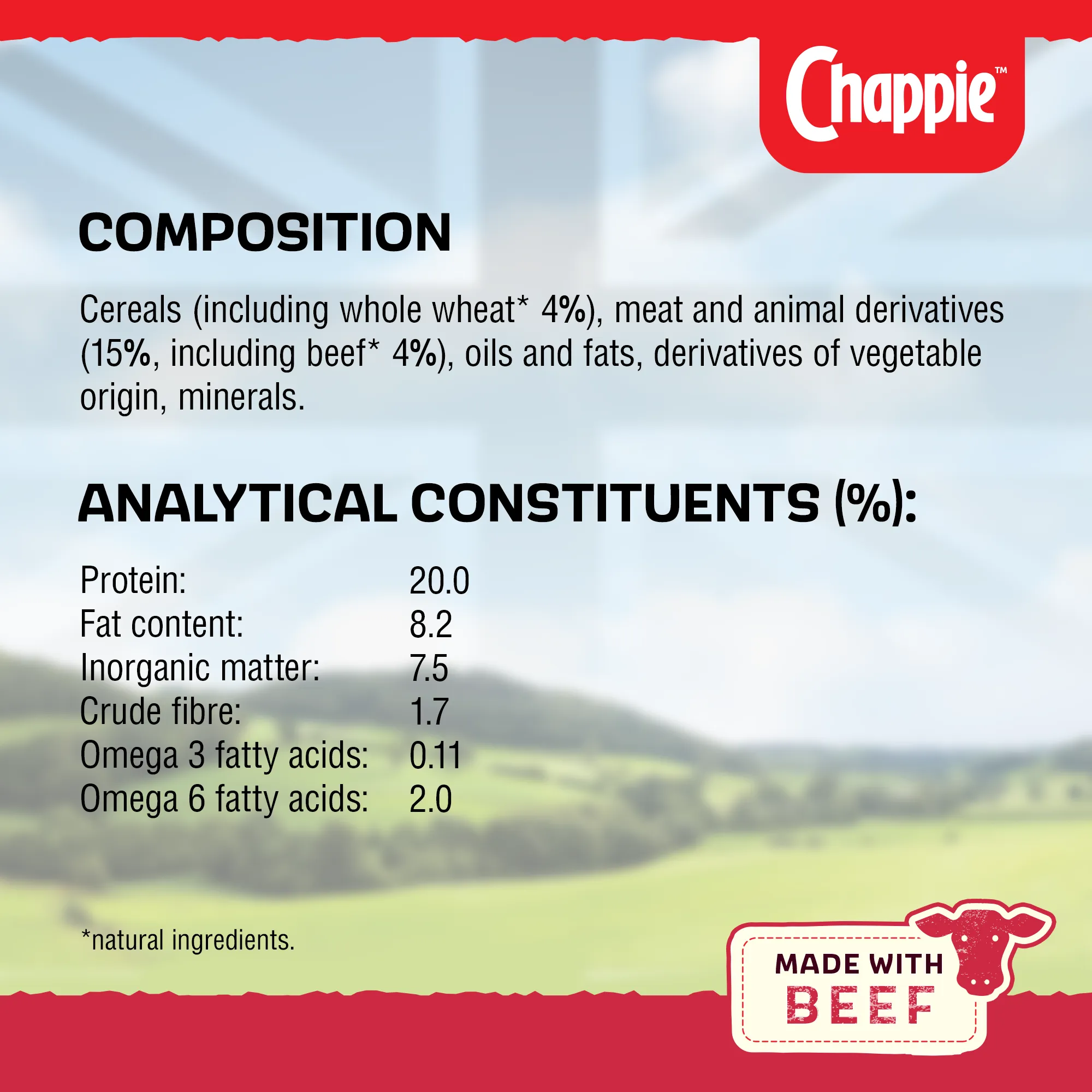 Chappie Complete Beef & Wholegrain Cereal 15kg