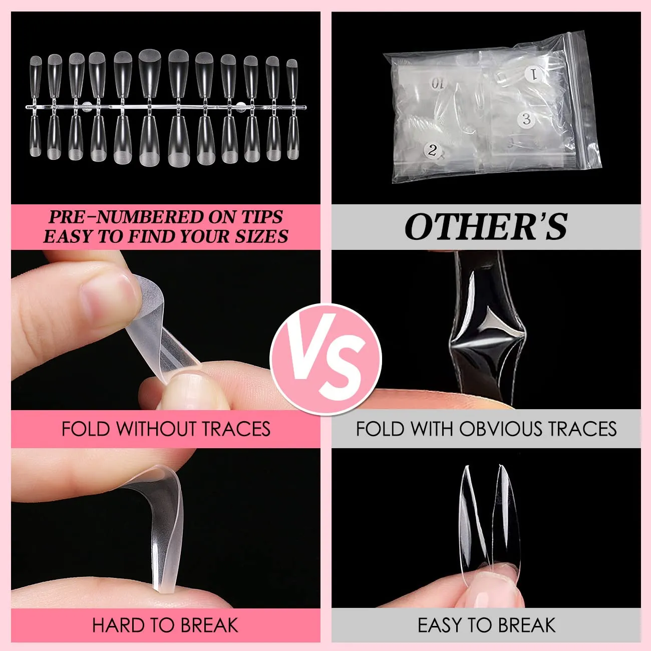 Clear Matte Coffin Nail Tips -001