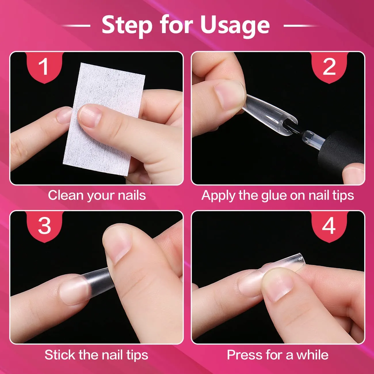 Clear Matte Coffin Nail Tips -001