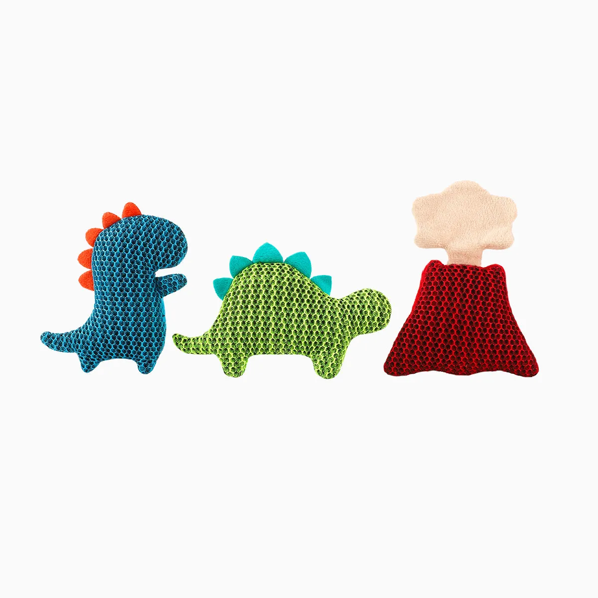 Dino Buds 3D Air Mesh Dog Toy Set