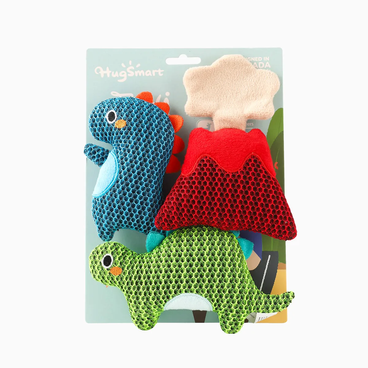 Dino Buds 3D Air Mesh Dog Toy Set