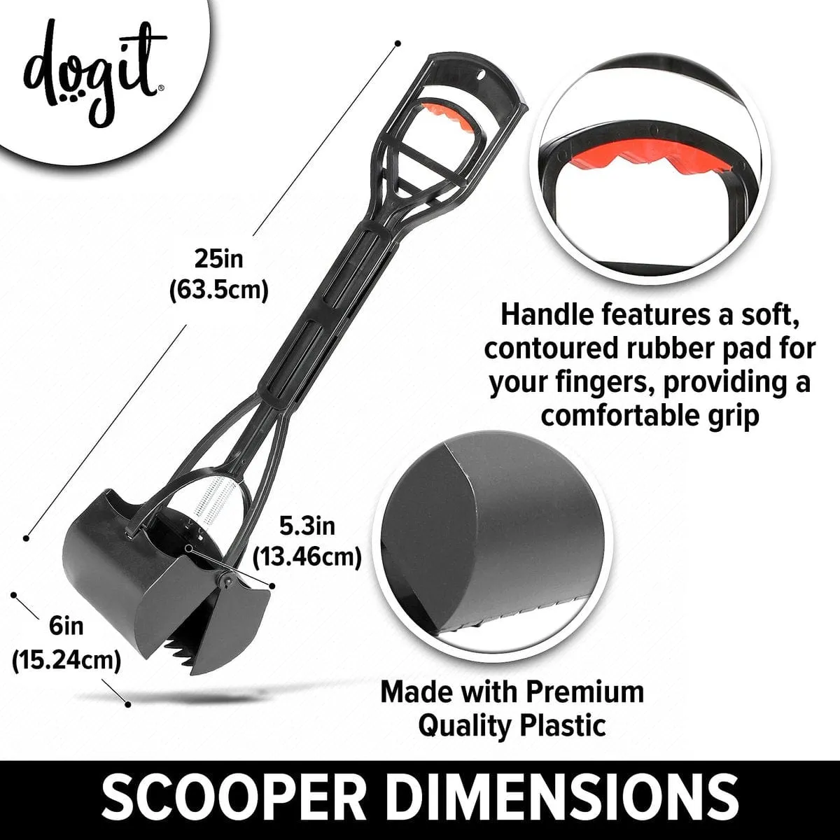 Dogit Clean Jawz Dog Waste Scooper for Grass & Gravel