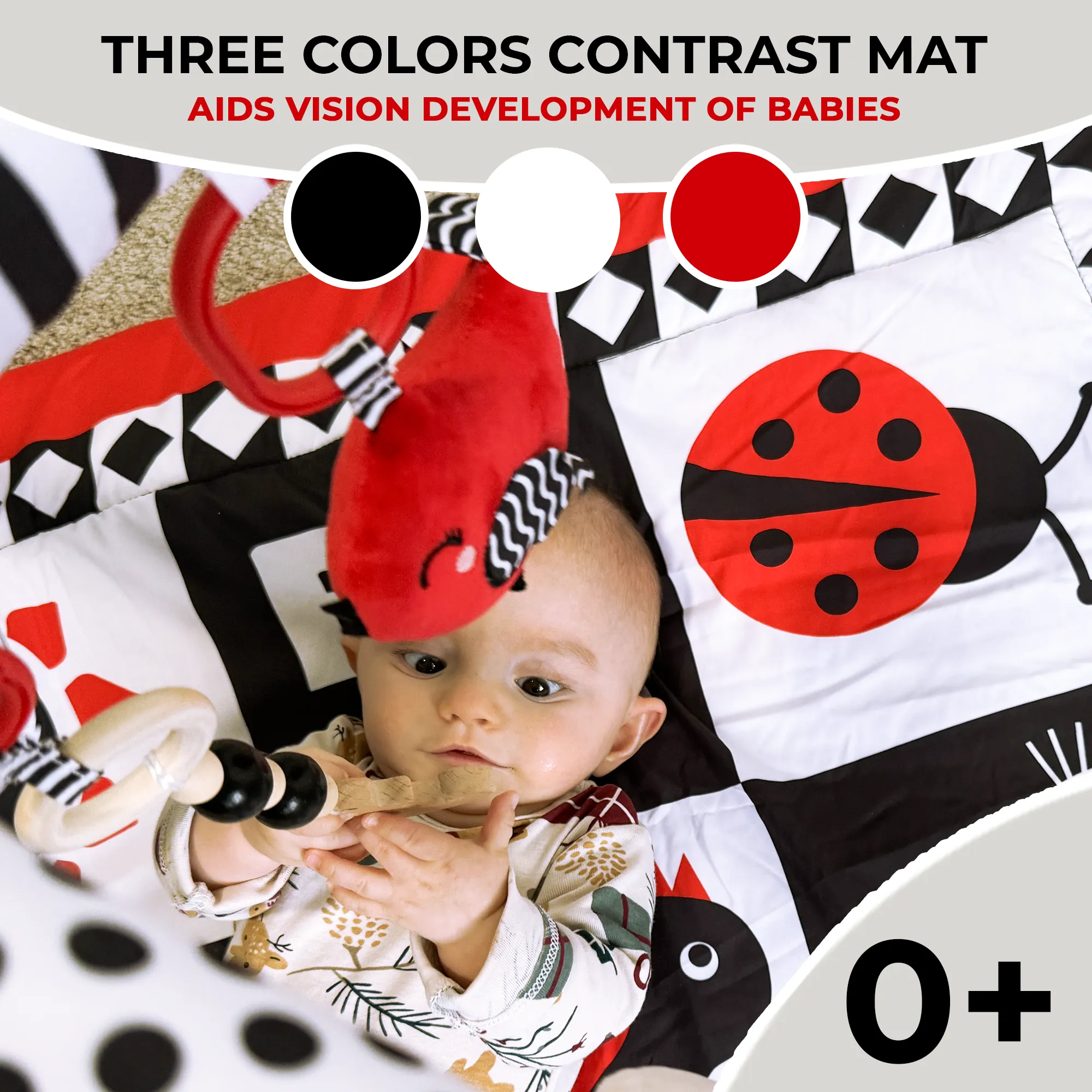 High Contrast Square Mat with Sound Toys