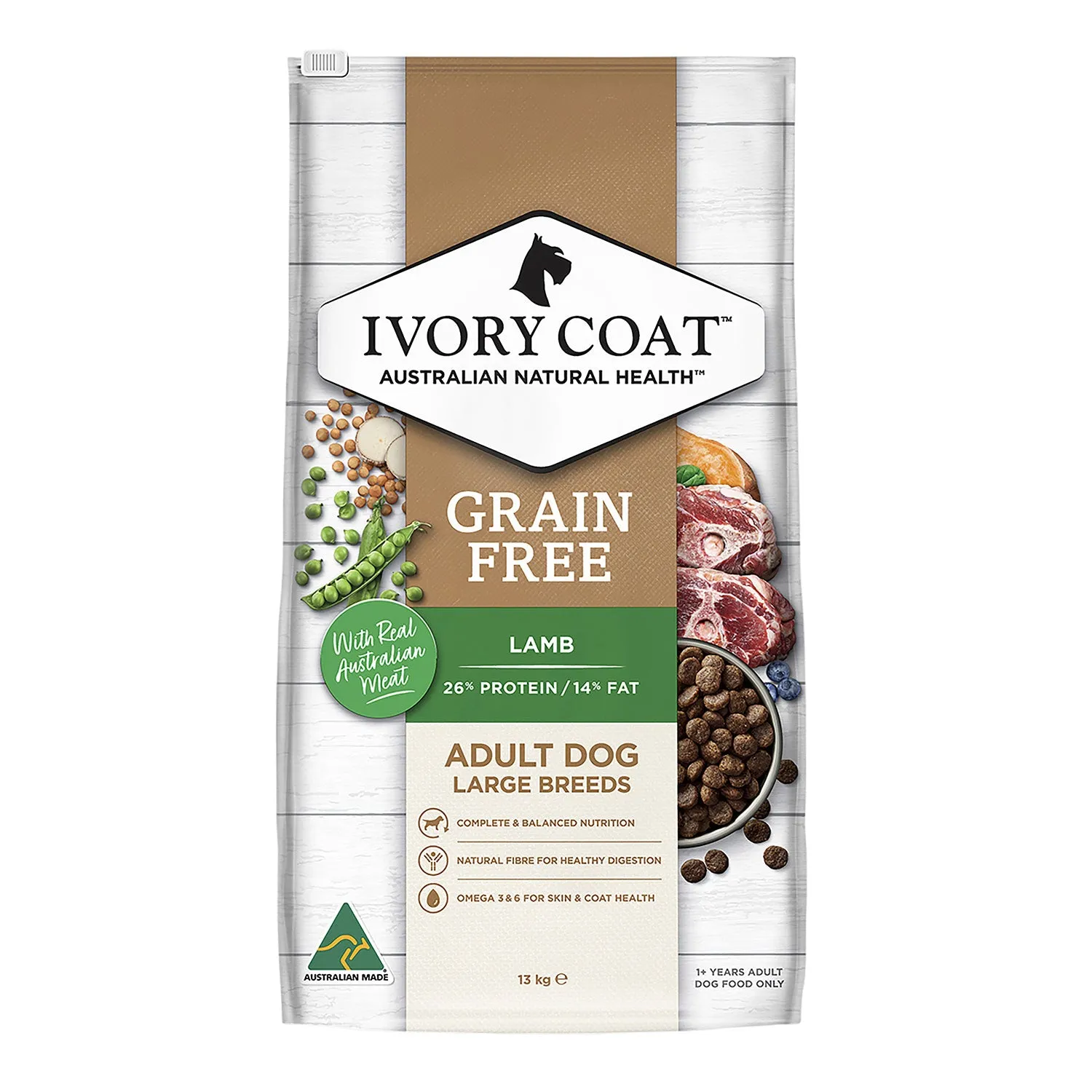 Ivory Coat Grain Free Large Breed Lamb Adult Dry Dog Food