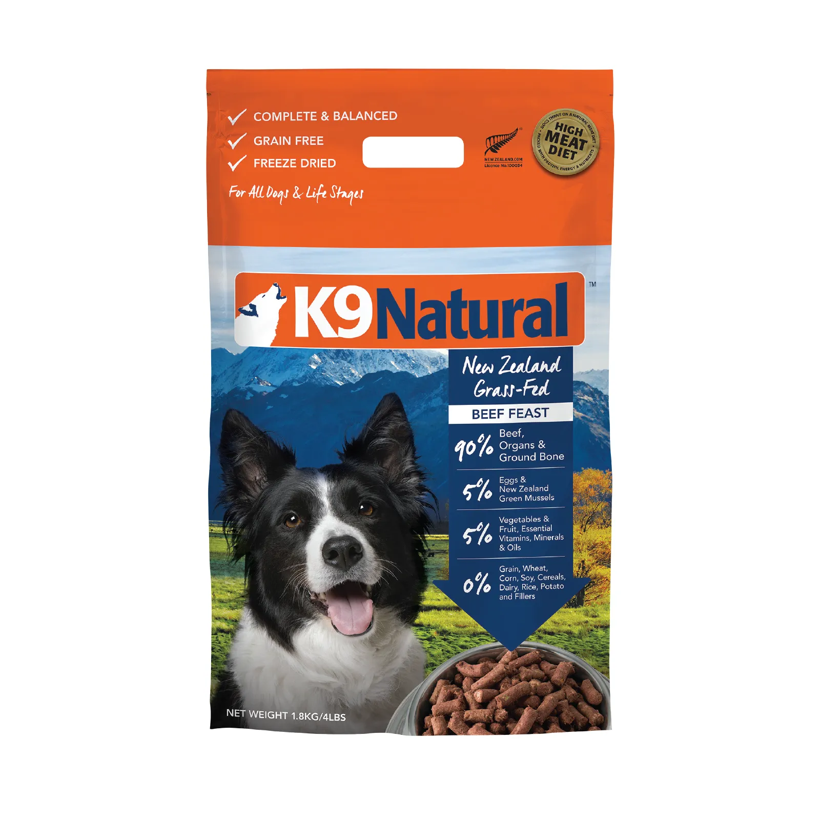 K9 Natural Grain Free Freeze Dried Dog Food Beef