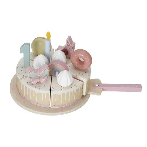 Ld wooden birthday cake Pink - 26pcs