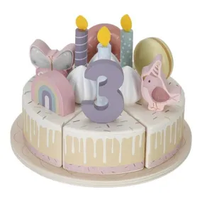 Ld wooden birthday cake Pink - 26pcs