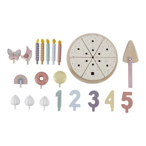 Ld wooden birthday cake Pink - 26pcs