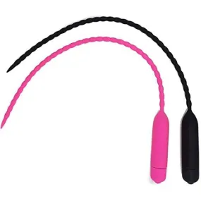 Long Silicone Urethral Vibe (Black)