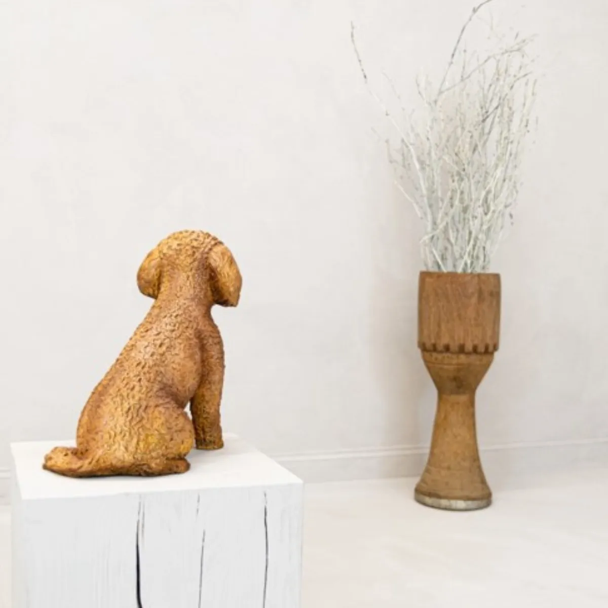 Luna Goldendoodle Dog Statue