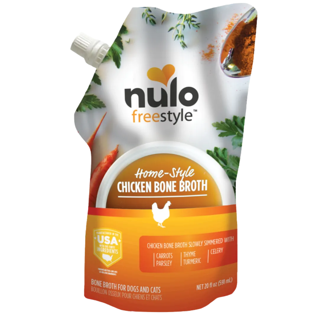 Nulo Freestyle Grain-Free Homestyle Chicken Bone Broth Dog & Cat Food Topper, 20 oz