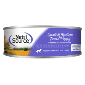 NutriSource Small & Medium Breed Puppy Chicken & Rice Formula Canned Dog Food 5.5-oz