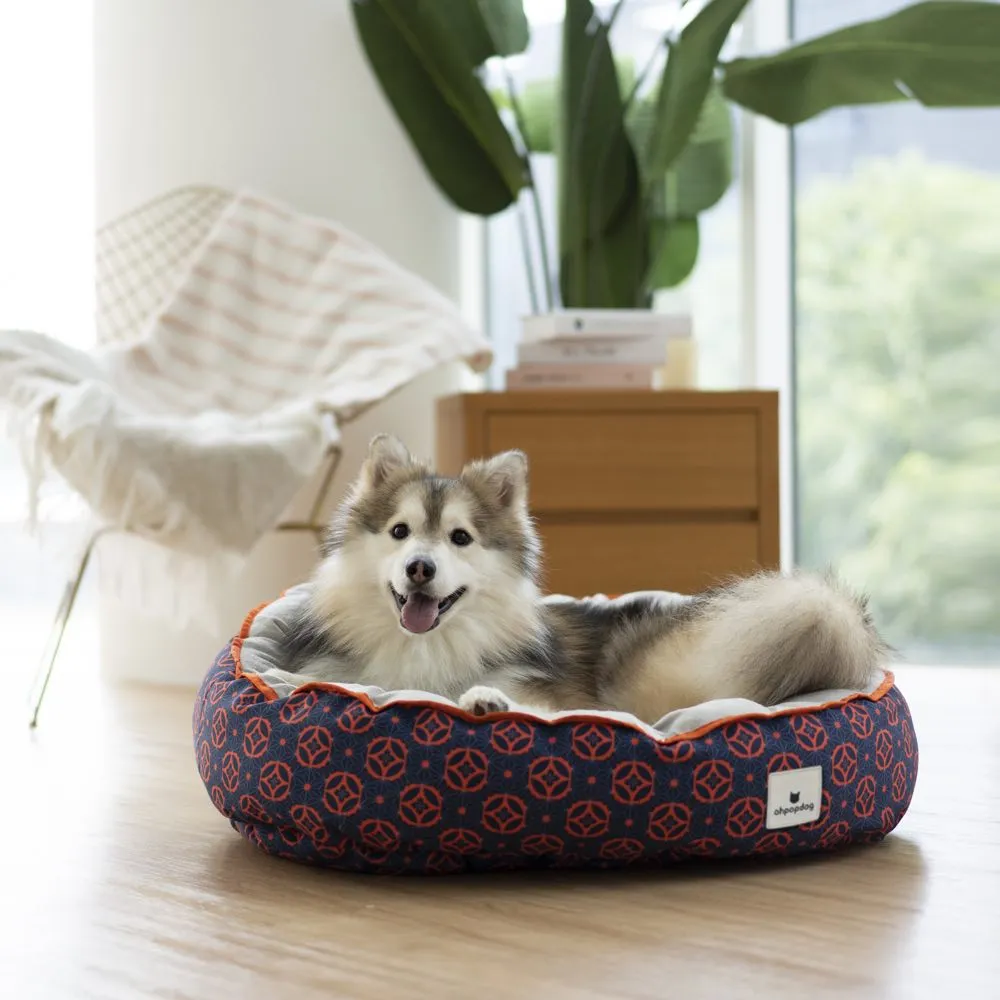 Ohpopdog Heritage Reversible Dog Bed (Baba Navy 150)