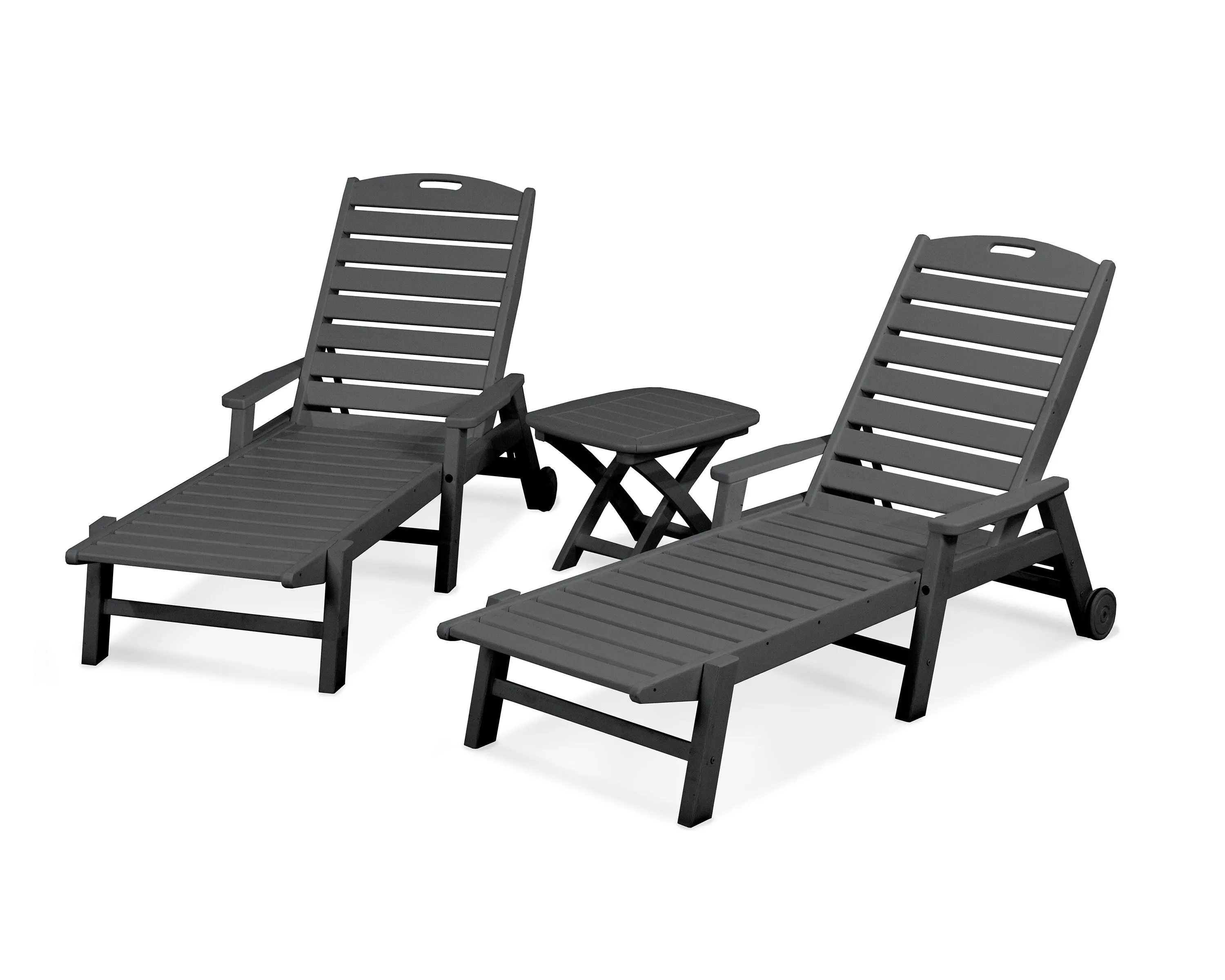 POLYWOOD® Nautical 3-Piece Chaise w/ Arm Set