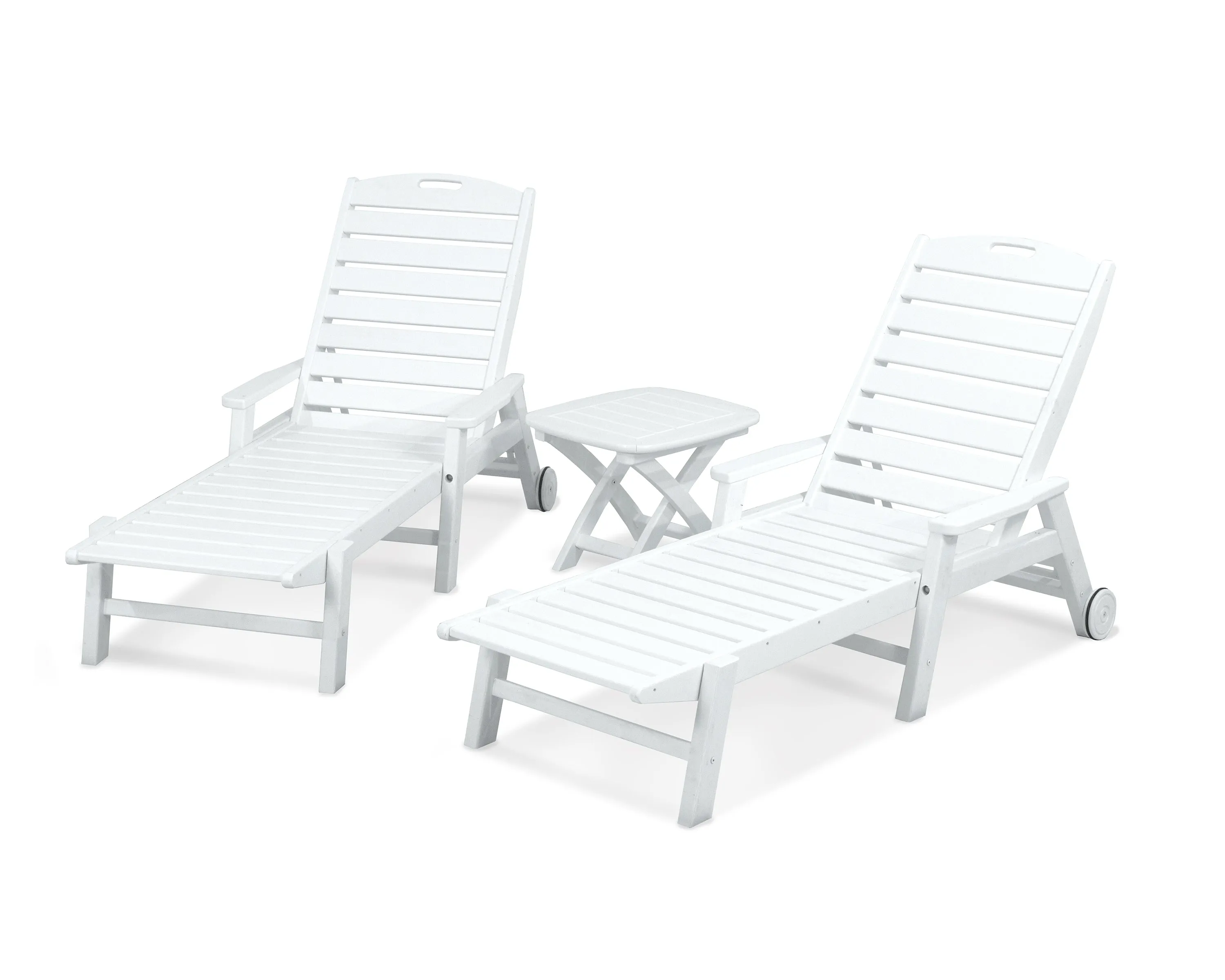 POLYWOOD® Nautical 3-Piece Chaise w/ Arm Set