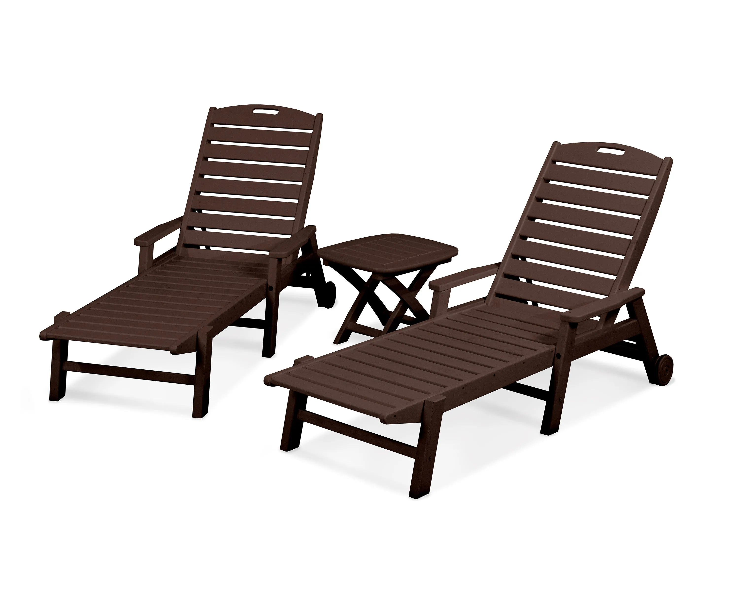 POLYWOOD® Nautical 3-Piece Chaise w/ Arm Set