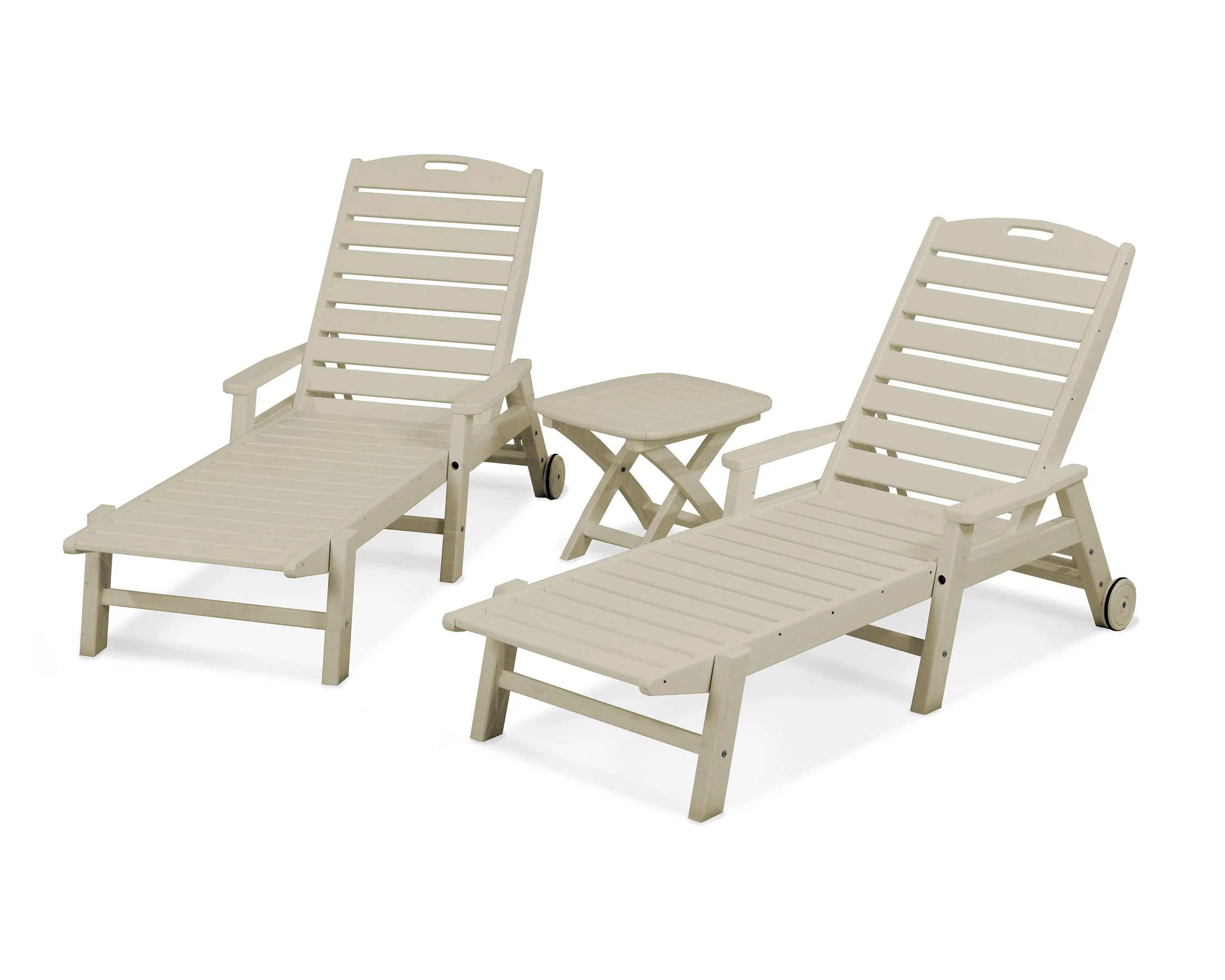 POLYWOOD® Nautical 3-Piece Chaise w/ Arm Set