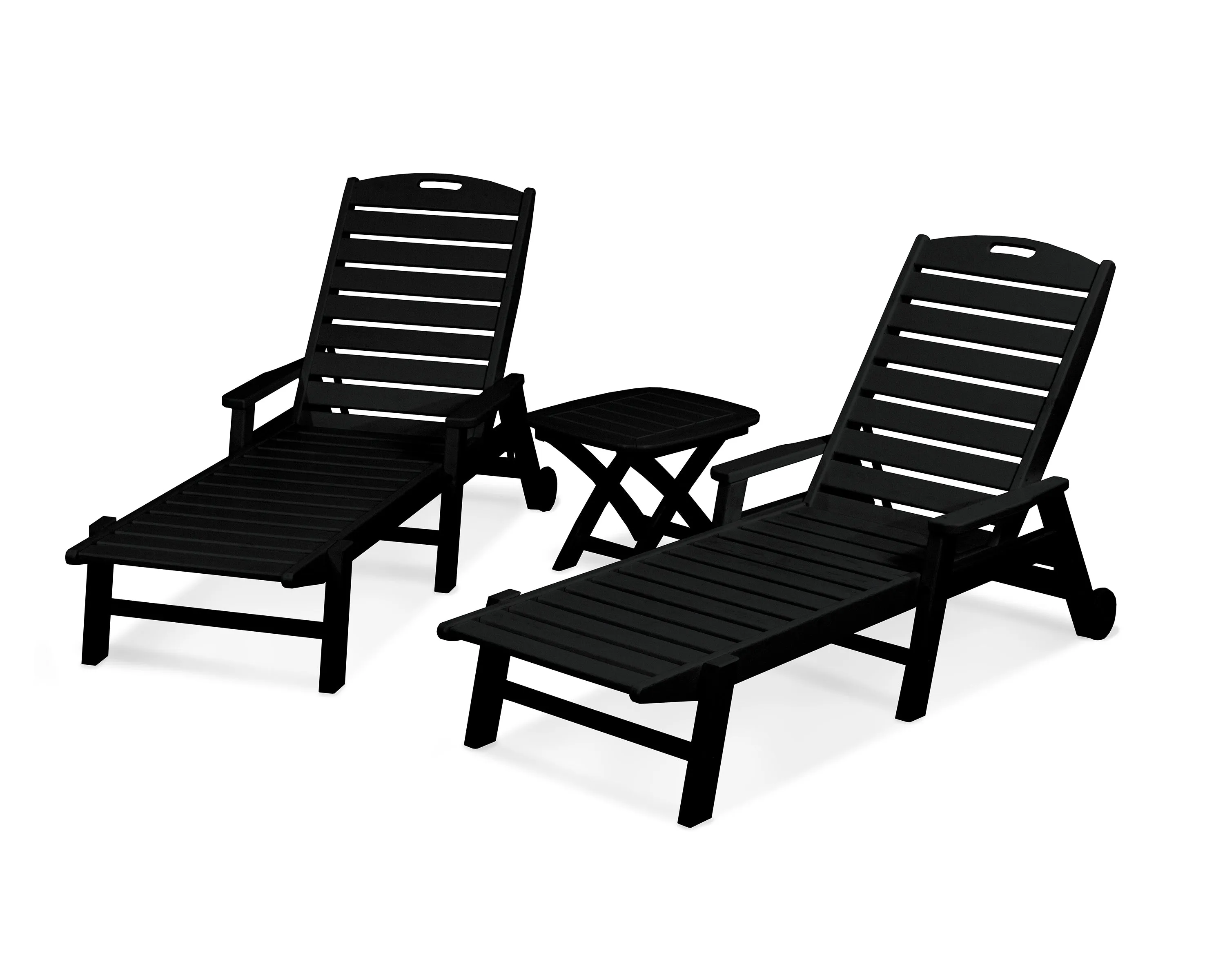 POLYWOOD® Nautical 3-Piece Chaise w/ Arm Set