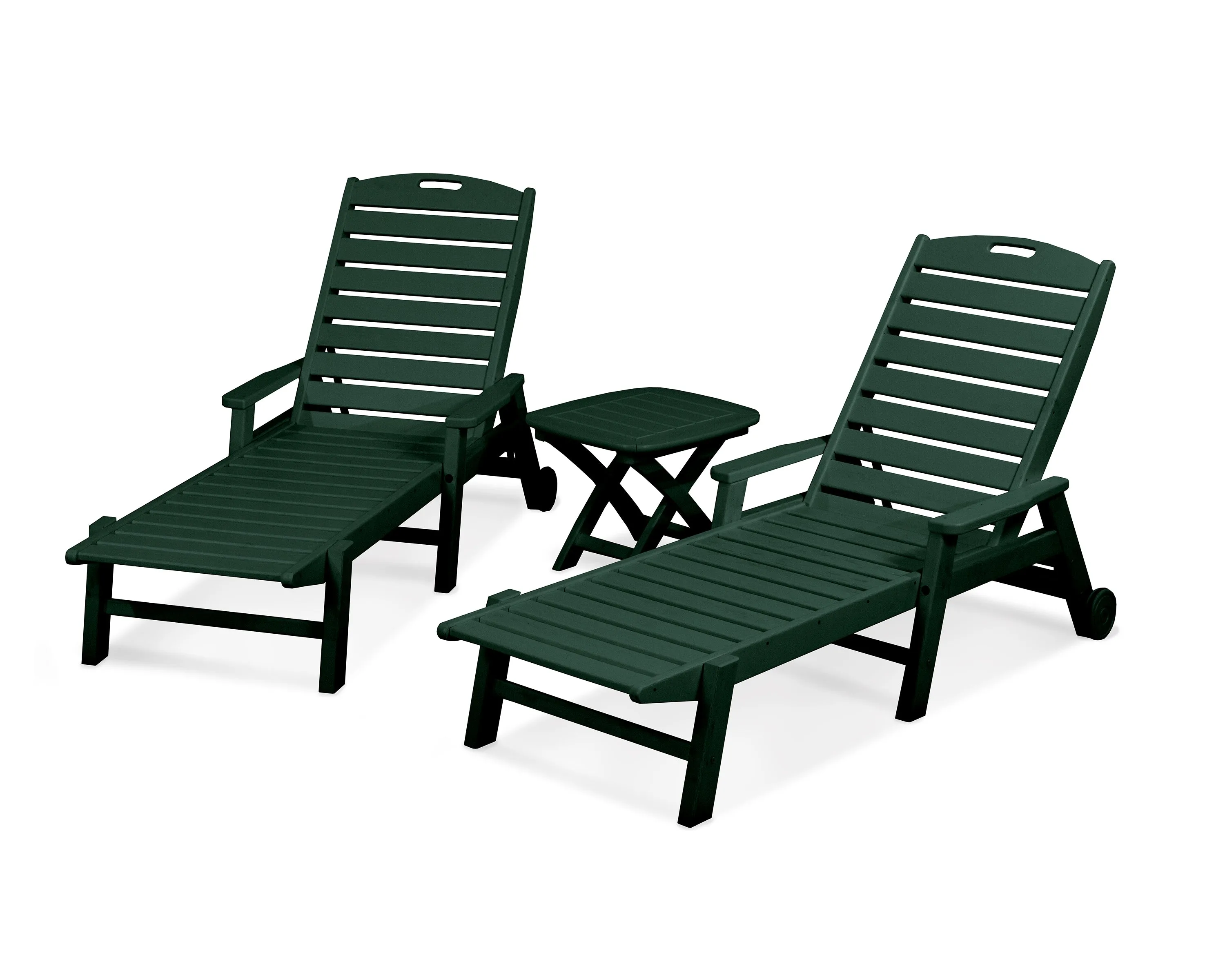 POLYWOOD® Nautical 3-Piece Chaise w/ Arm Set