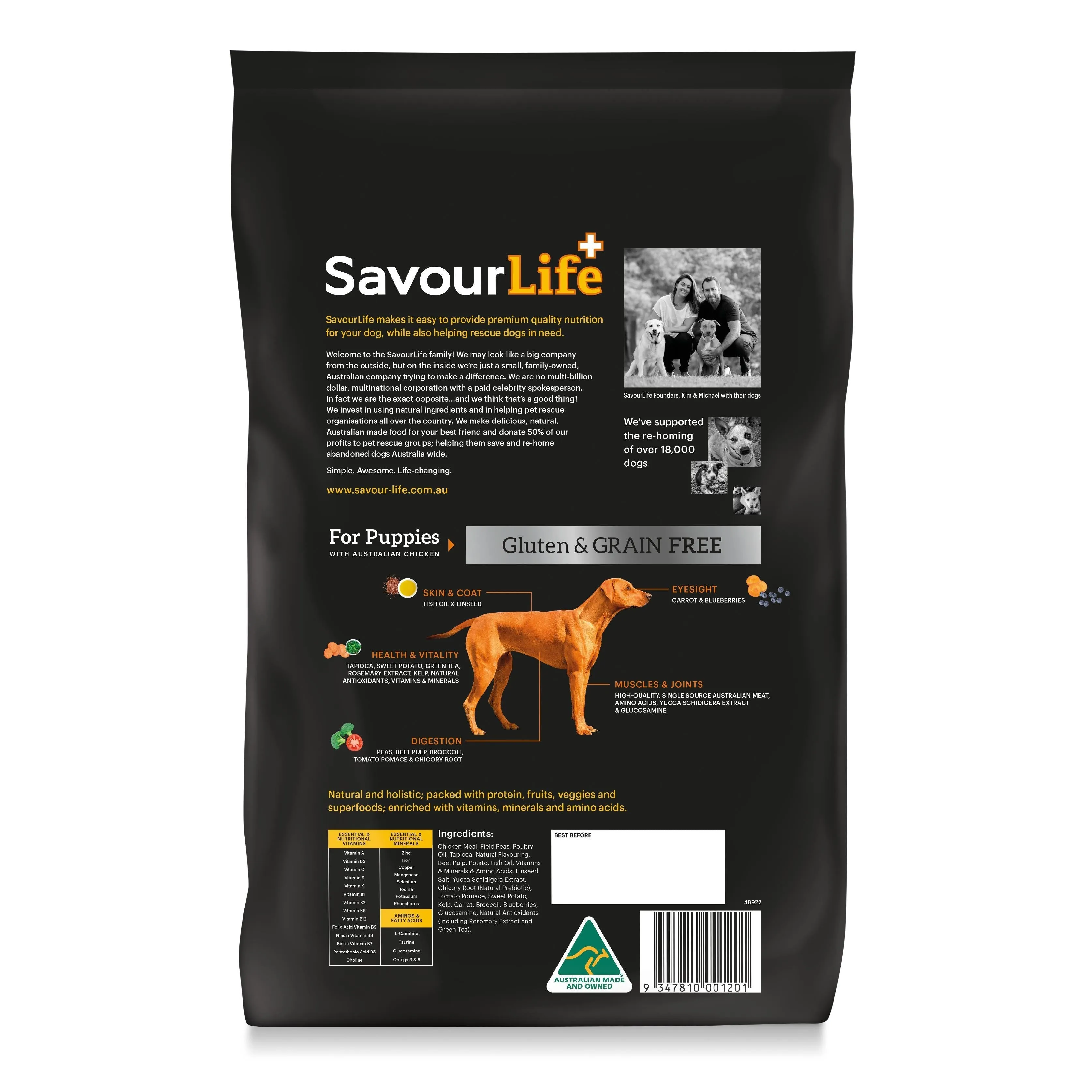 SavourLife Grain Free Dry Dog Food Chicken for Puppies 2.5kg