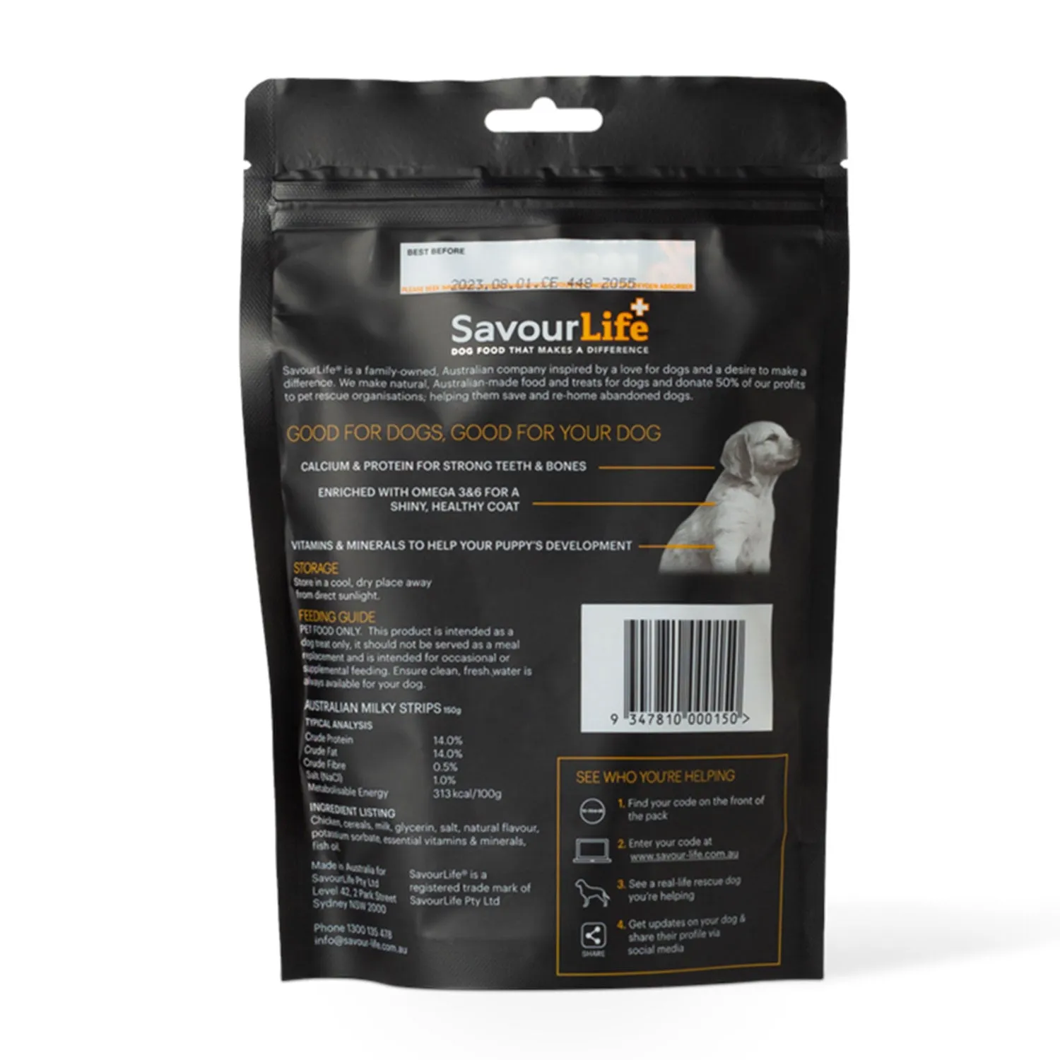 SavourLife Milky Strips Dog Treats 150g