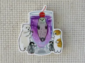 Seal in a Bubbly Drink Needle Minder, Cover Minder, Magnet