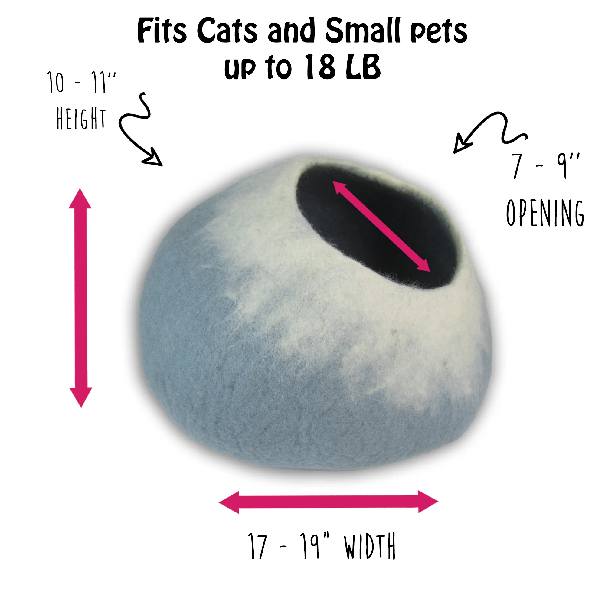 Sky Blue and White Cat Cave | Pet Bed