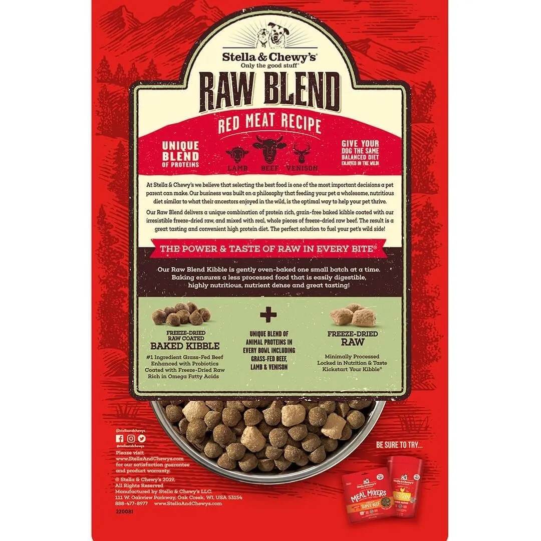 Stella & Chewy's Red Meat Recipe Raw Blend Baked Kibble Dog Food