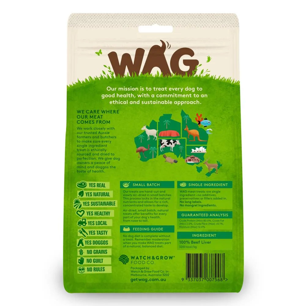 WAG Beef Liver Grain-Free Dog Treats 200g