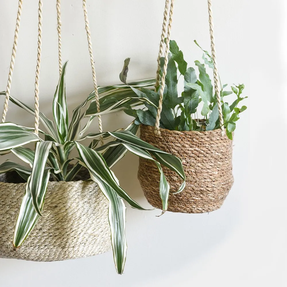 Woven Jute Hanging Planters